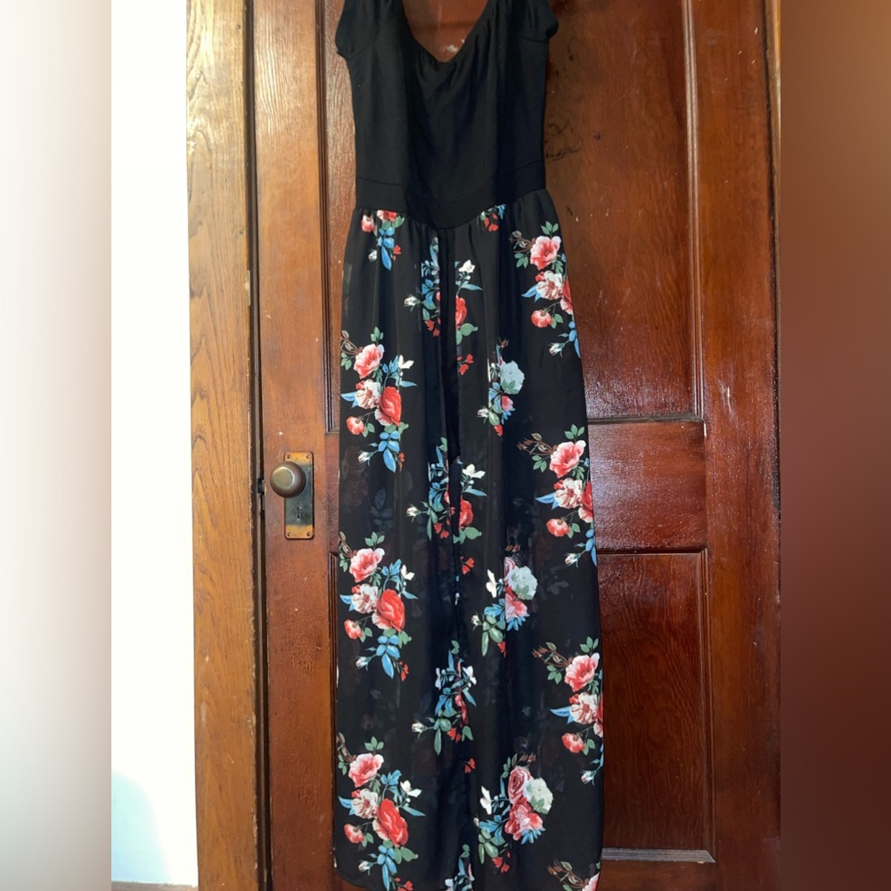 OFF THE SHOULDER FLORAL OVERLAY ROMPER